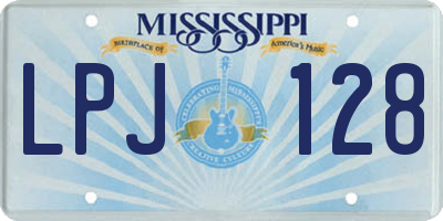 MS license plate LPJ128