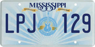 MS license plate LPJ129