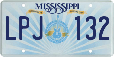 MS license plate LPJ132