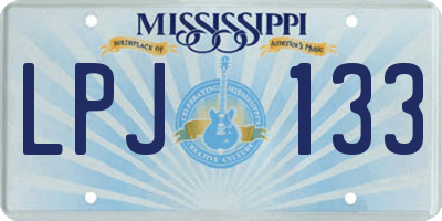 MS license plate LPJ133