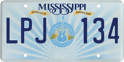 MS license plate LPJ134