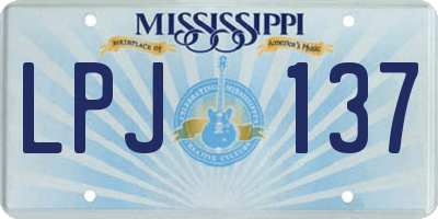 MS license plate LPJ137