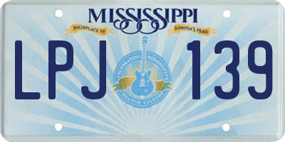 MS license plate LPJ139