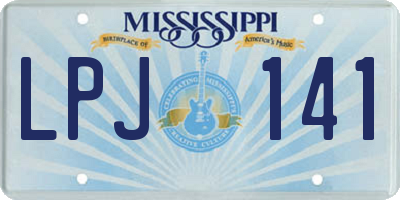 MS license plate LPJ141