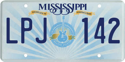 MS license plate LPJ142