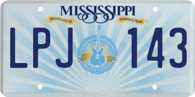 MS license plate LPJ143