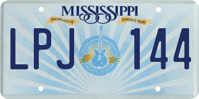MS license plate LPJ144