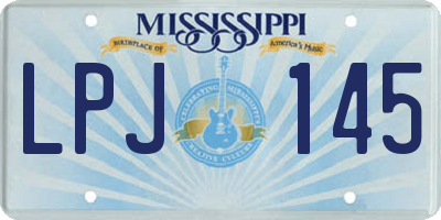 MS license plate LPJ145