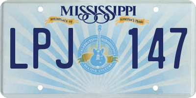 MS license plate LPJ147