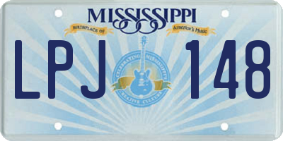 MS license plate LPJ148