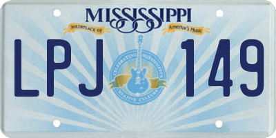 MS license plate LPJ149