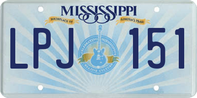 MS license plate LPJ151