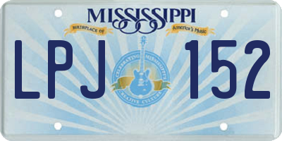 MS license plate LPJ152