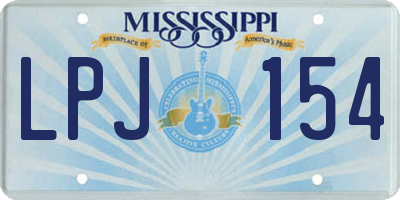 MS license plate LPJ154