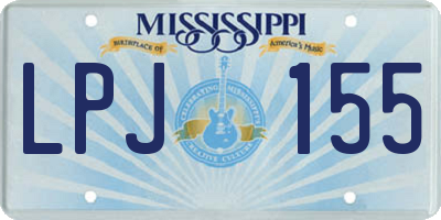 MS license plate LPJ155