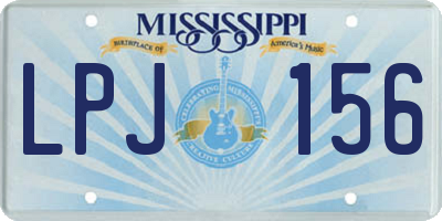 MS license plate LPJ156