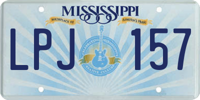 MS license plate LPJ157