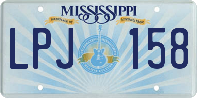 MS license plate LPJ158