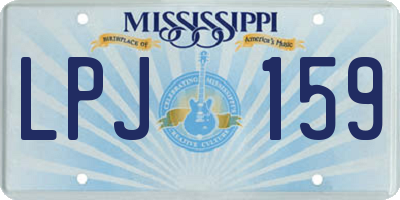MS license plate LPJ159