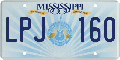 MS license plate LPJ160
