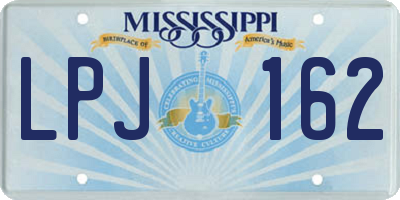 MS license plate LPJ162