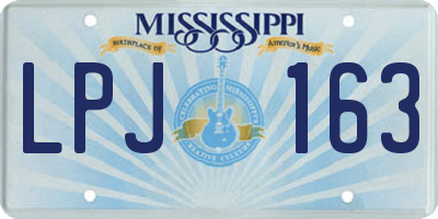 MS license plate LPJ163