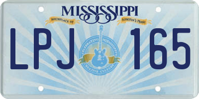 MS license plate LPJ165