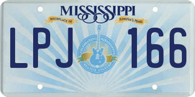 MS license plate LPJ166