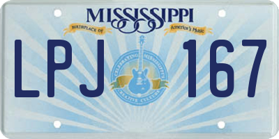 MS license plate LPJ167