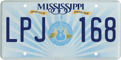 MS license plate LPJ168