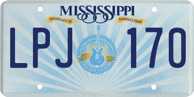 MS license plate LPJ170