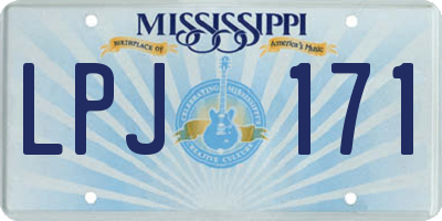 MS license plate LPJ171