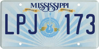 MS license plate LPJ173