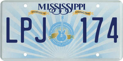MS license plate LPJ174