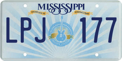MS license plate LPJ177