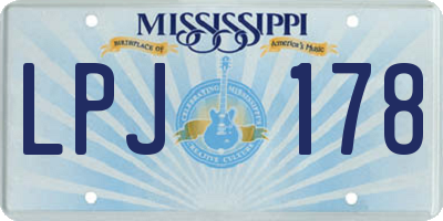 MS license plate LPJ178