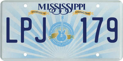 MS license plate LPJ179