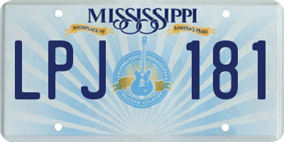 MS license plate LPJ181