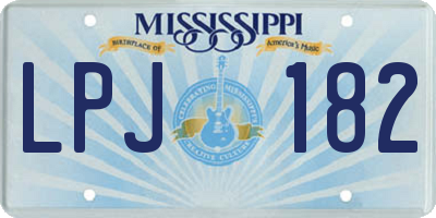 MS license plate LPJ182