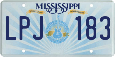 MS license plate LPJ183