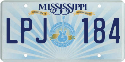 MS license plate LPJ184