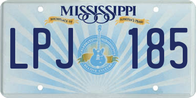 MS license plate LPJ185