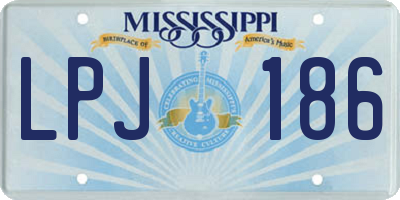 MS license plate LPJ186