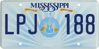 MS license plate LPJ188