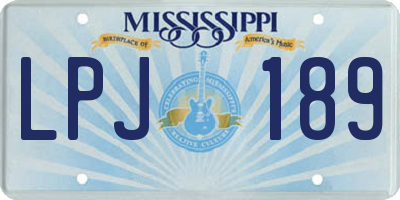MS license plate LPJ189