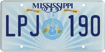 MS license plate LPJ190