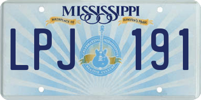 MS license plate LPJ191
