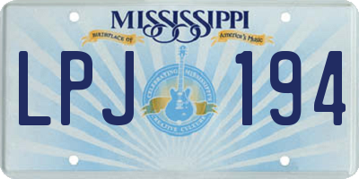 MS license plate LPJ194