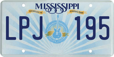 MS license plate LPJ195