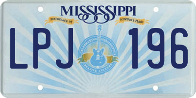 MS license plate LPJ196